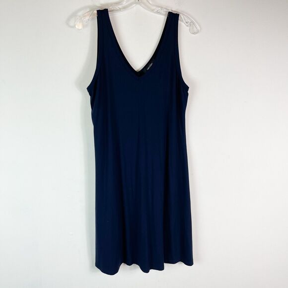 Karen kane NWOT Navy V-Neck Sleeveless A-Line Brigitte Dress Size XL - Picture 2 of 6
